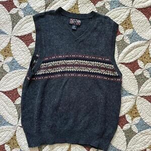 Vintage gray wool blend cottagecore boho granola sweater vest